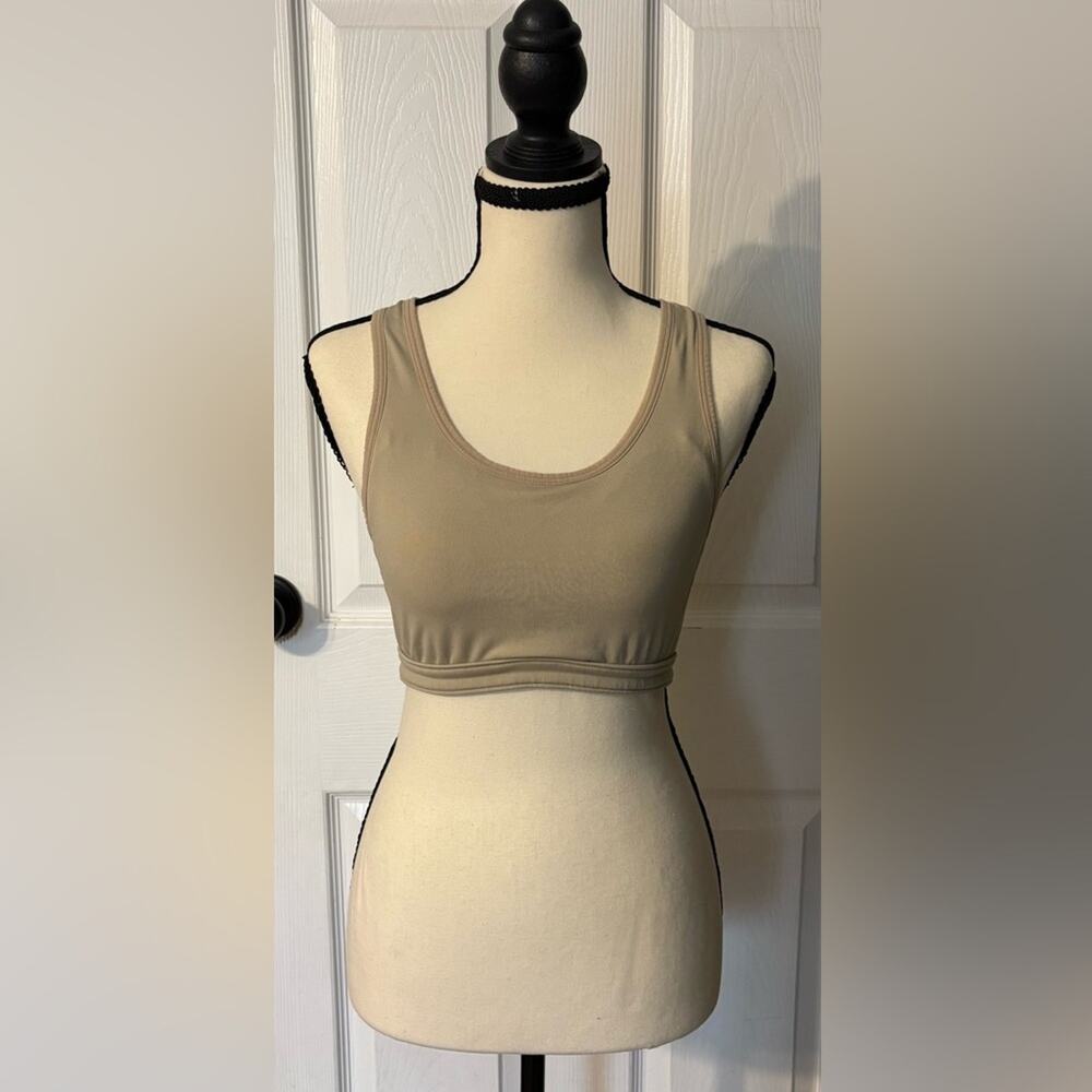 Patagonia Sports Bra Women's Medium Racerback Mesh Tan Khaki Beige